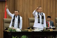 Wali Kota Bekasi dan Wakil Wakil Wali Kota Bekasi Periode 2025-2030, Tri Adhianto dan Abdul Harris Bobihoe di Pendopo Wali Kota Bekasi
