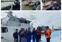 tim penyelamat dari Lanal Palembang bersama tim dari PetroChina menggunakan crew boat CB MML 01 