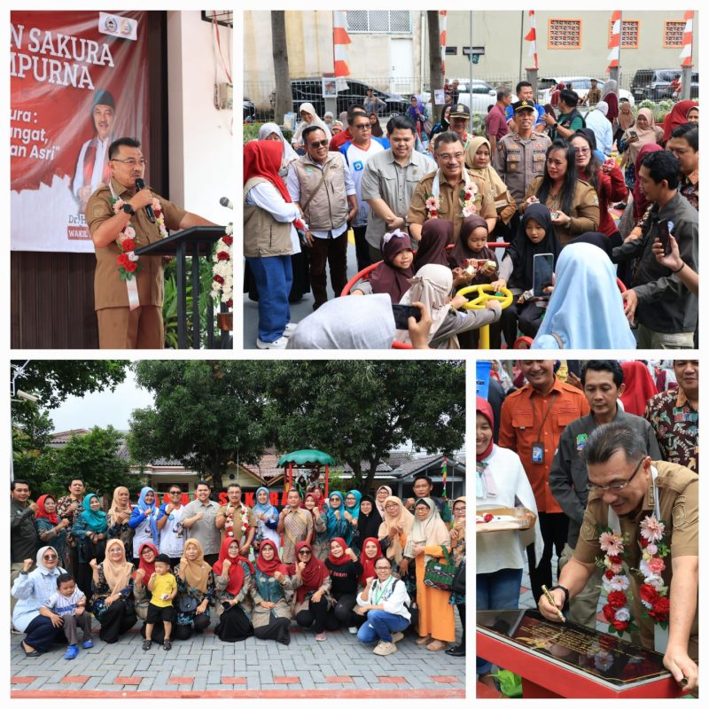 Wakil Wali Kota Bekasi menghadiri sekaligus meresmikan Taman Sakura RW 017 Perumahan Bahagia Permai Kelurahan Jakasampurna, Kecamatan Bekasi Barat
