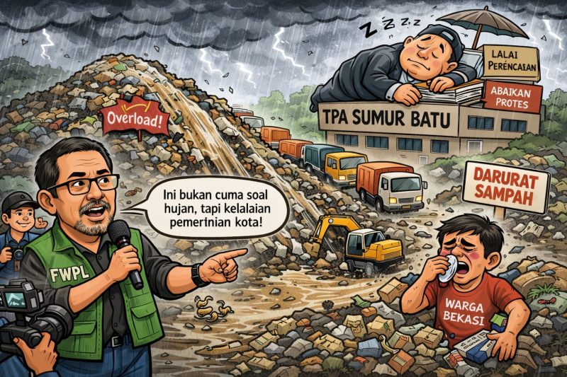 Karikatur darurat sampah di Kota Bekasi