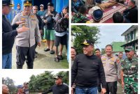 Wali Kota Bekasi bersama Dandim dan Kapolres meninjau langsung banjir di Perumahan Duren Jaya.