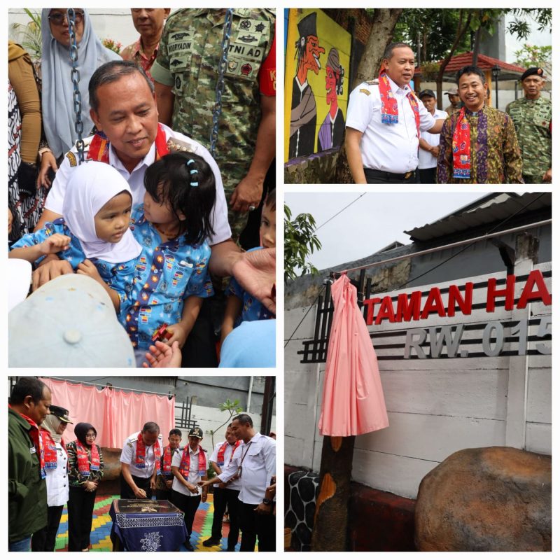 Wali Kota Bekasi, Tri Adhianto, meresmikan Taman Harapan RW 15 yang berlokasi di Kelurahan Duren Jaya, Kecamatan Bekasi Timur dengan dihadiri juga oleh Anggota DPRD Kota Bekasi Fraksi PAN, Evi Mafriningsianti.