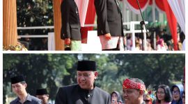 Wali Kota Bekasi, Tri Adhianto memberikan penghargaan kepada para pelaku seni dan budayawan 